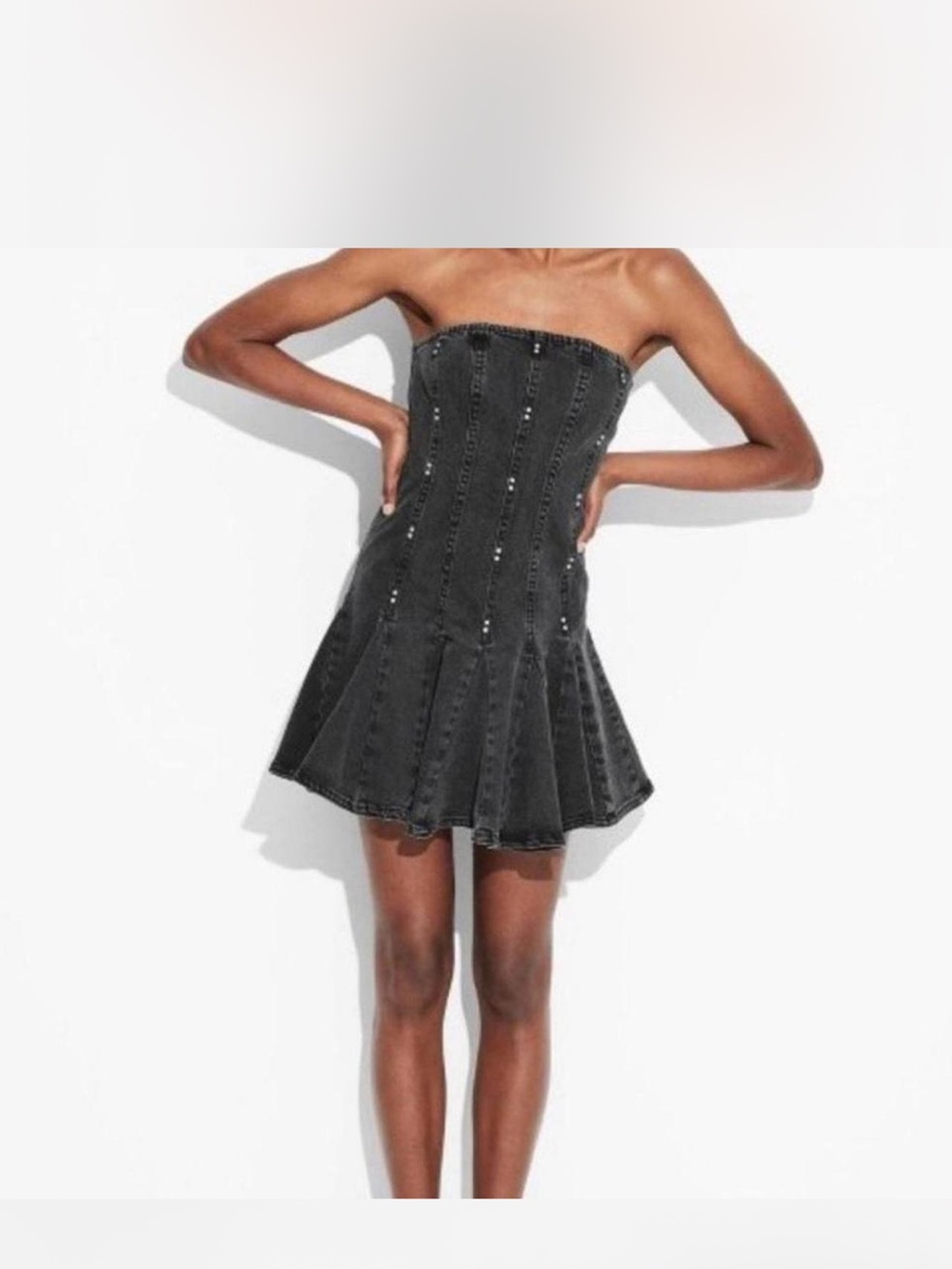 Wild Fable XL Strapless Black Denim Mini Dress- NWOT